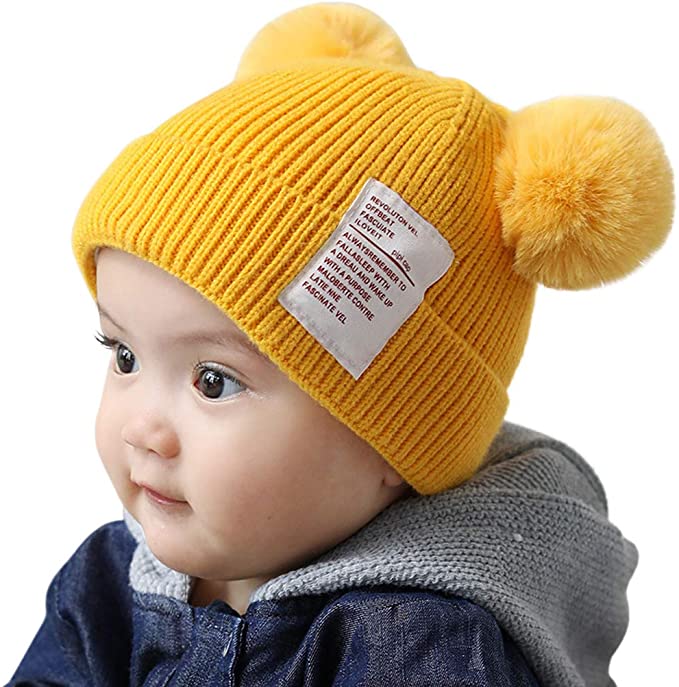 YMYDYFC Toddler Boys Girls Winter Hats Beanies Knitted Cap Infant Baby Toddler Kids Warm Earflap Hats 1-7Y